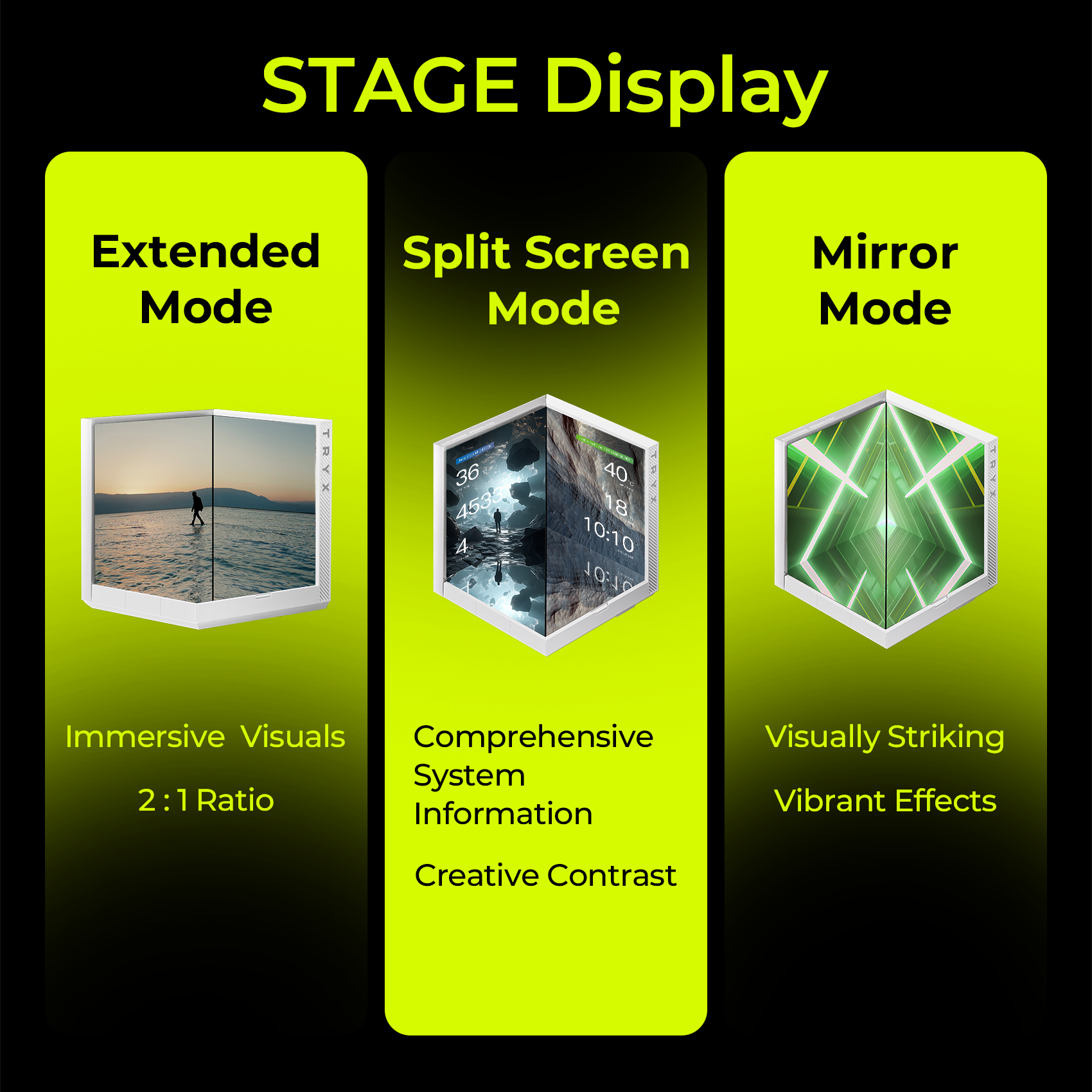 TRYX STAGE 360 4.0'' Dual-Screen AIO Cooler White