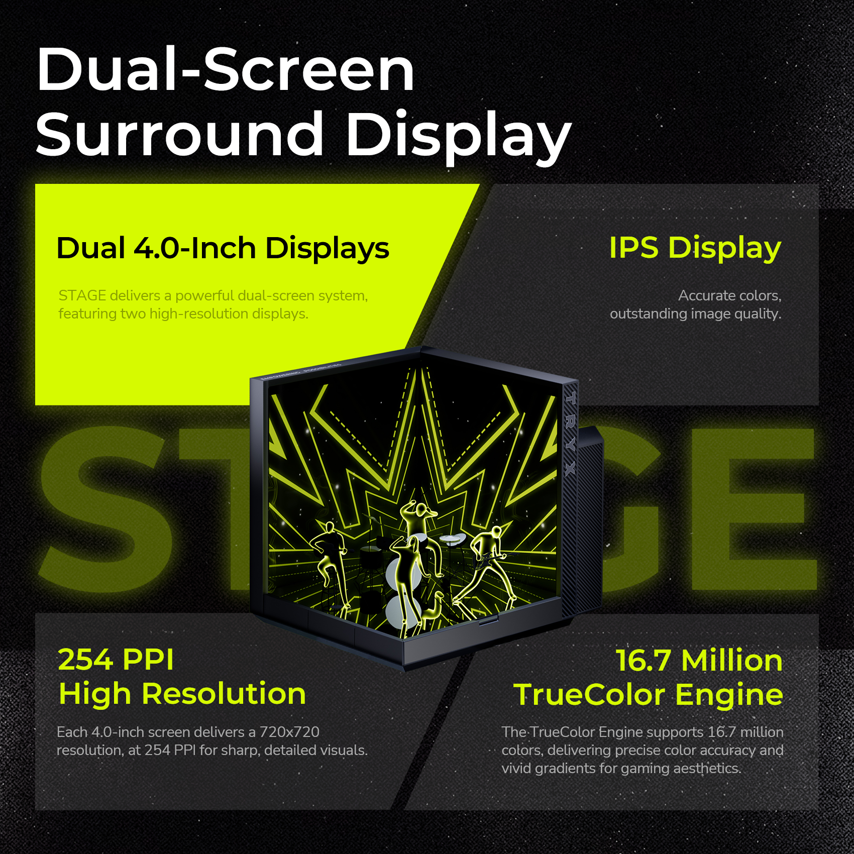 TRYX STAGE 360 4.0'' Dual-Screen AIO Cooler