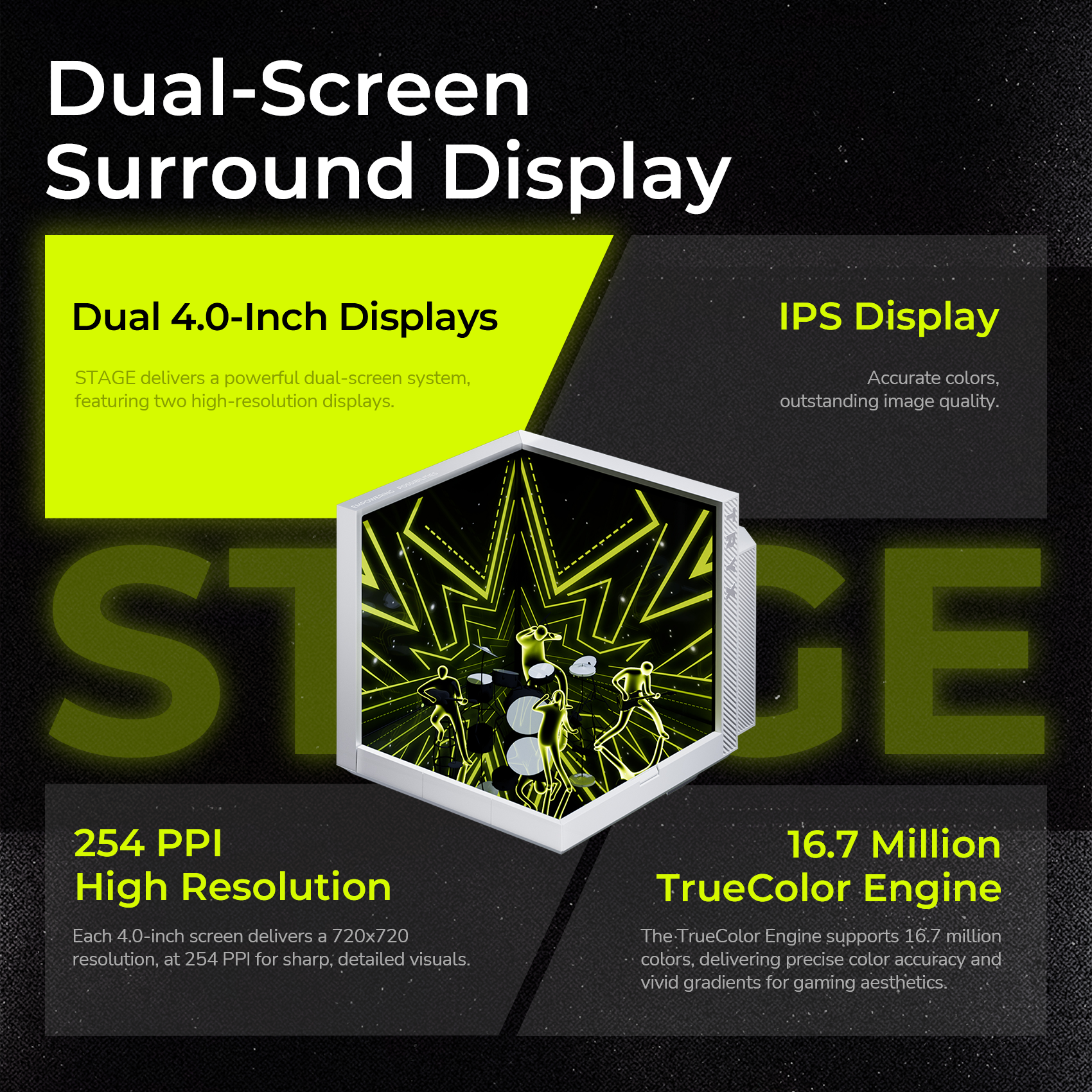 TRYX STAGE 360 4.0'' Dual-Screen AIO Cooler White