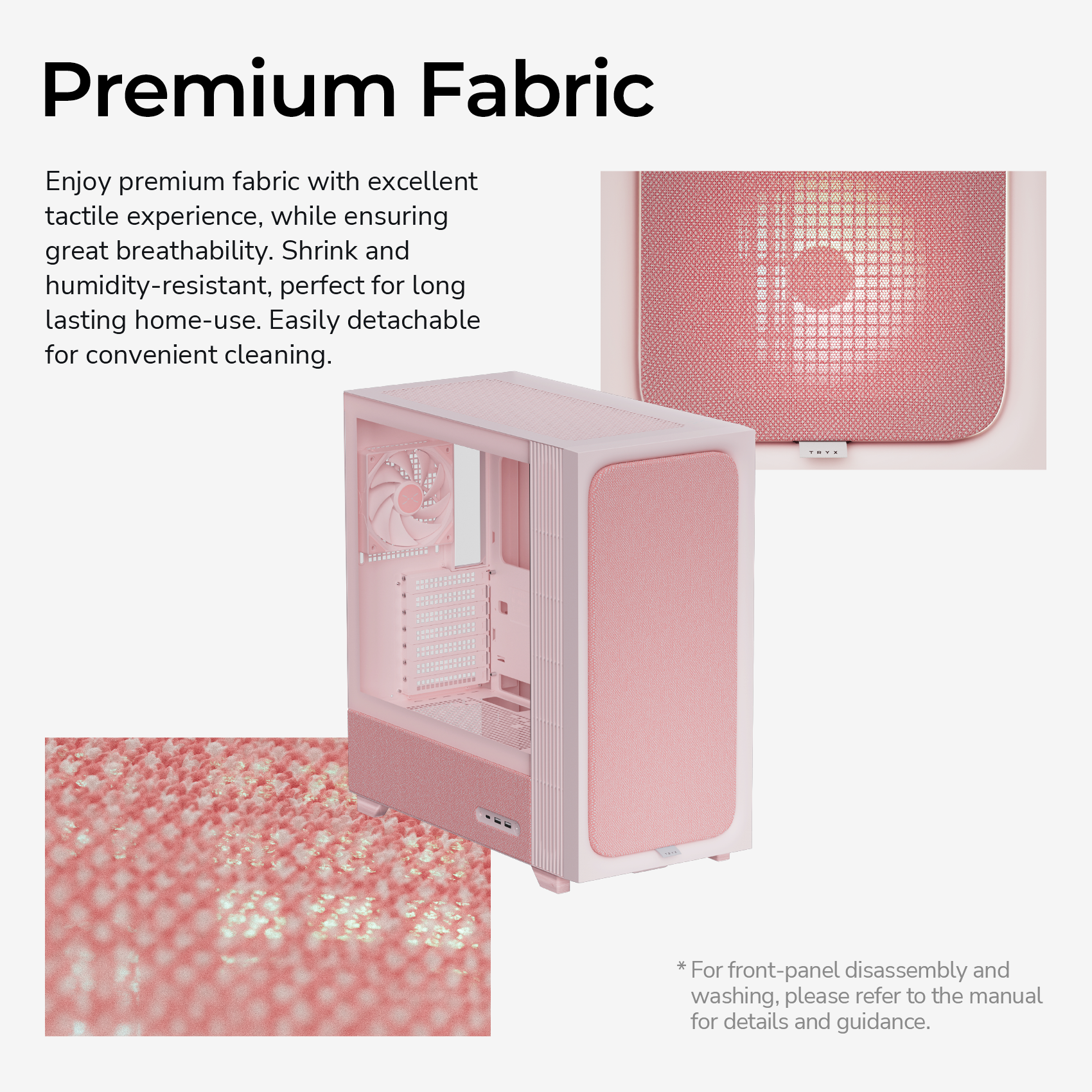 TRYX FLOVA Mid-Tower ATX PC Case Pink