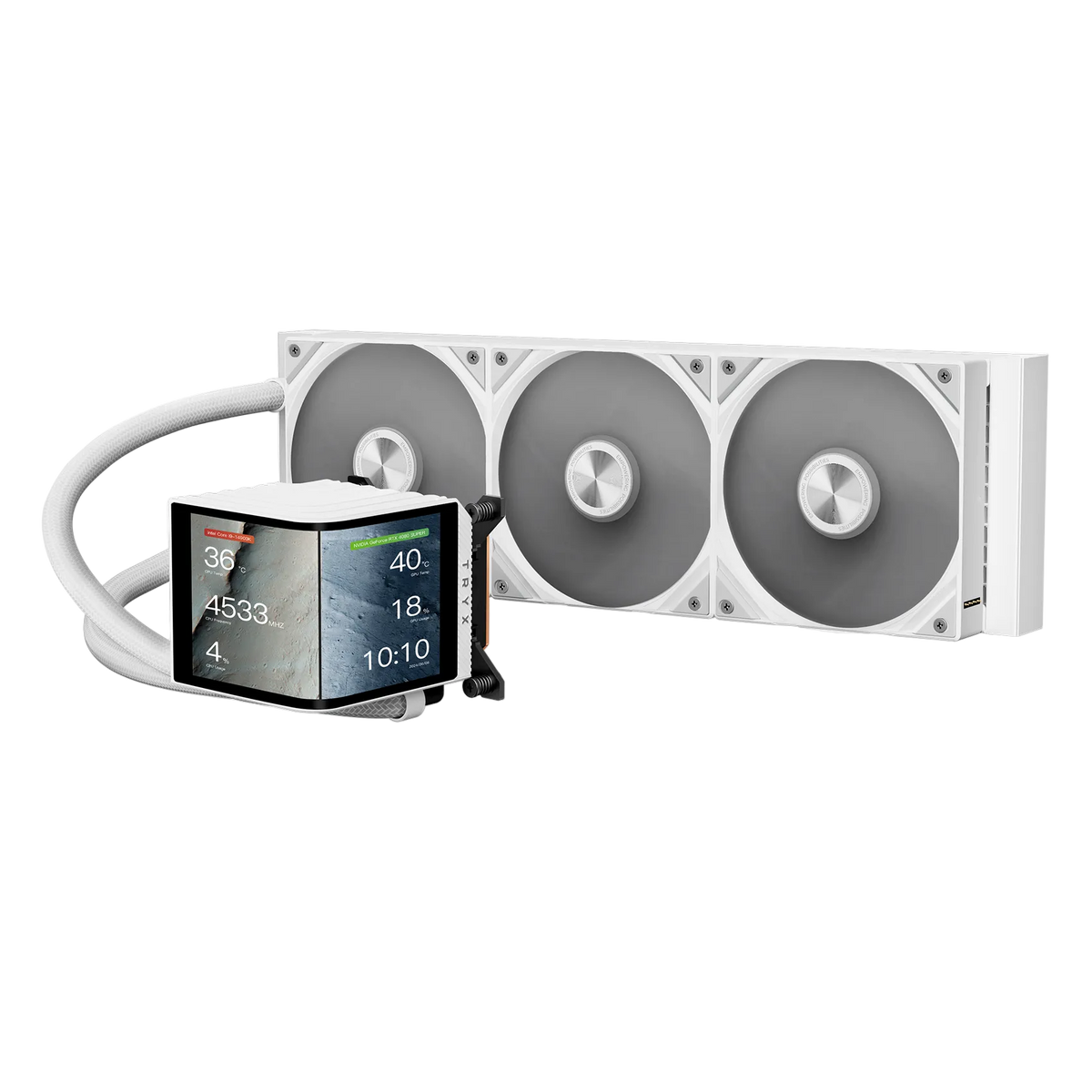 7565Z TRYX PANORAMA ARGB 360 WHITE 極美品 TRYX PANORAMA 360 Curved AMOLED AIO Cooler
