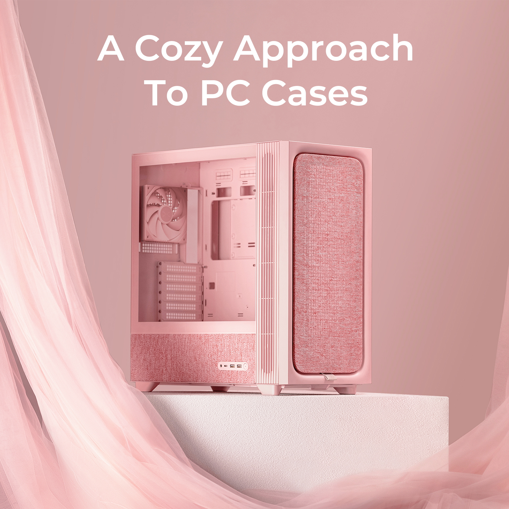 TRYX FLOVA Mid-Tower ATX PC Case Pink