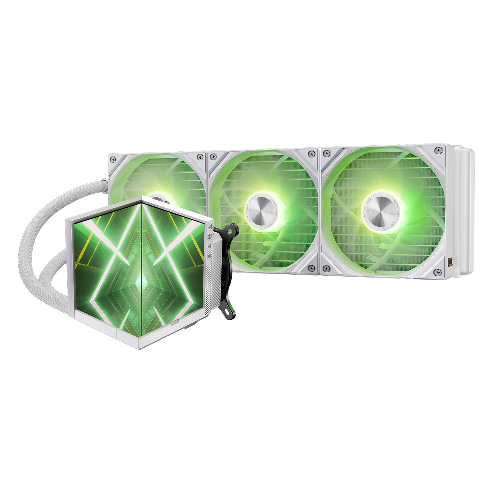 TRYX STAGE 360 4.0'' Dual-Screen AIO Cooler White