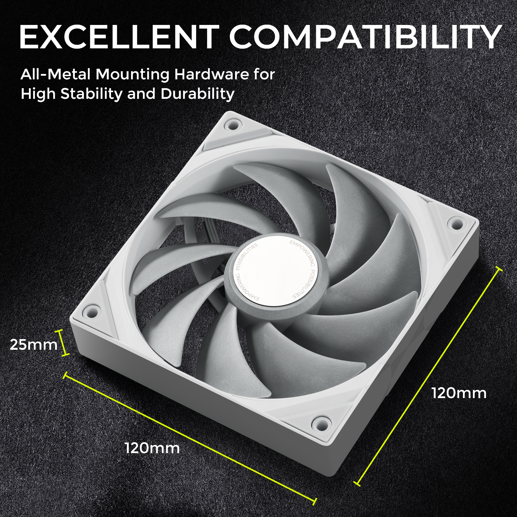 TRYX ROTA PRO 120mm Case Fan 4-Pin PWM LCP Material White