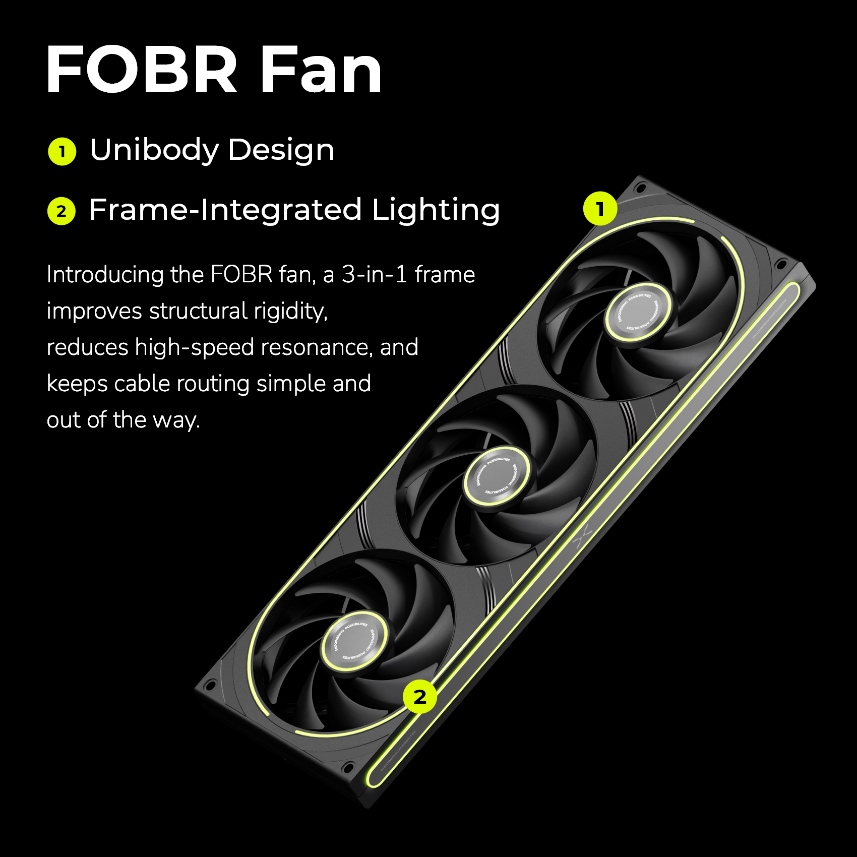 TRYX FOBR Case Fan 120mm 3in1 Unibody Frame