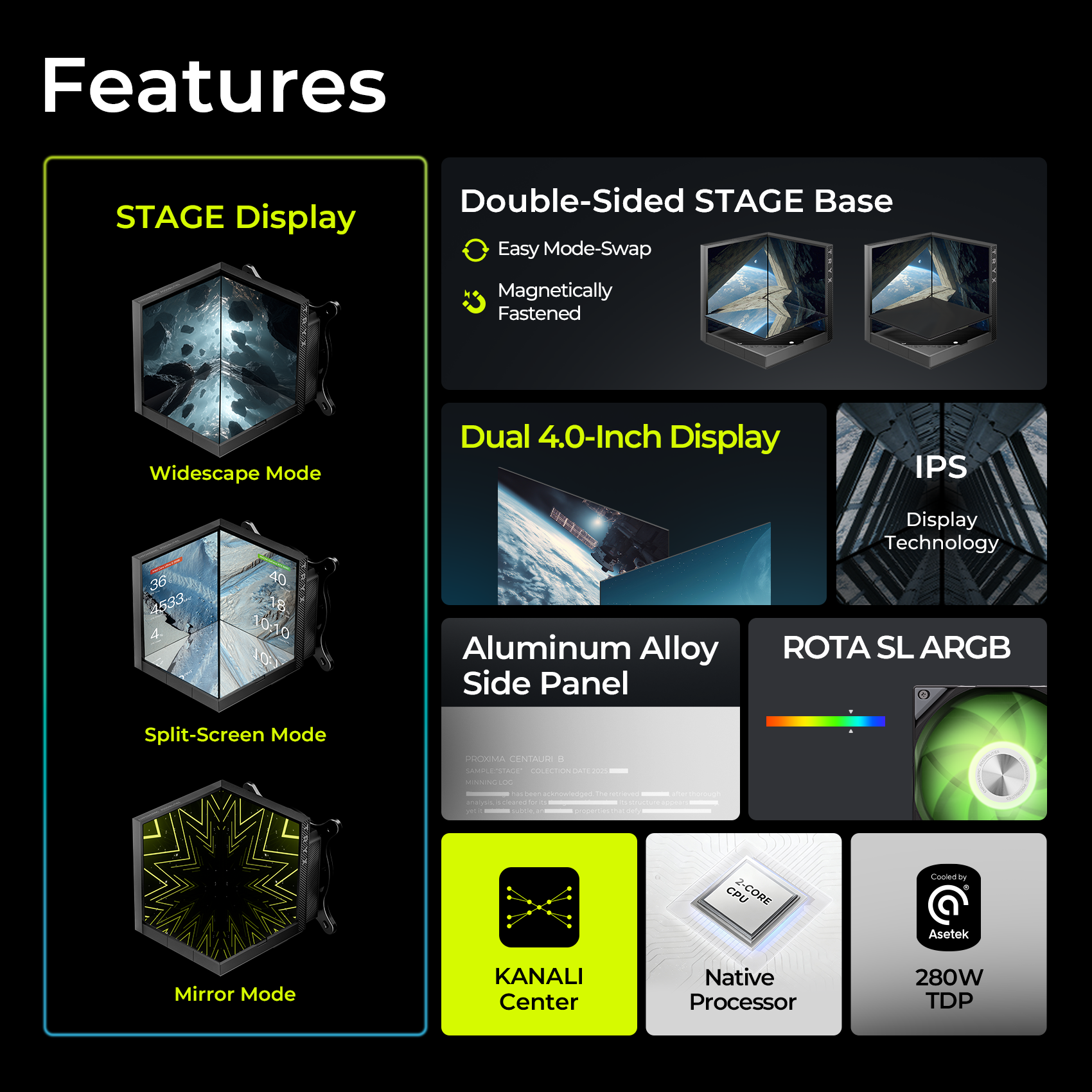 TRYX STAGE 360 4.0'' Dual-Screen AIO Cooler