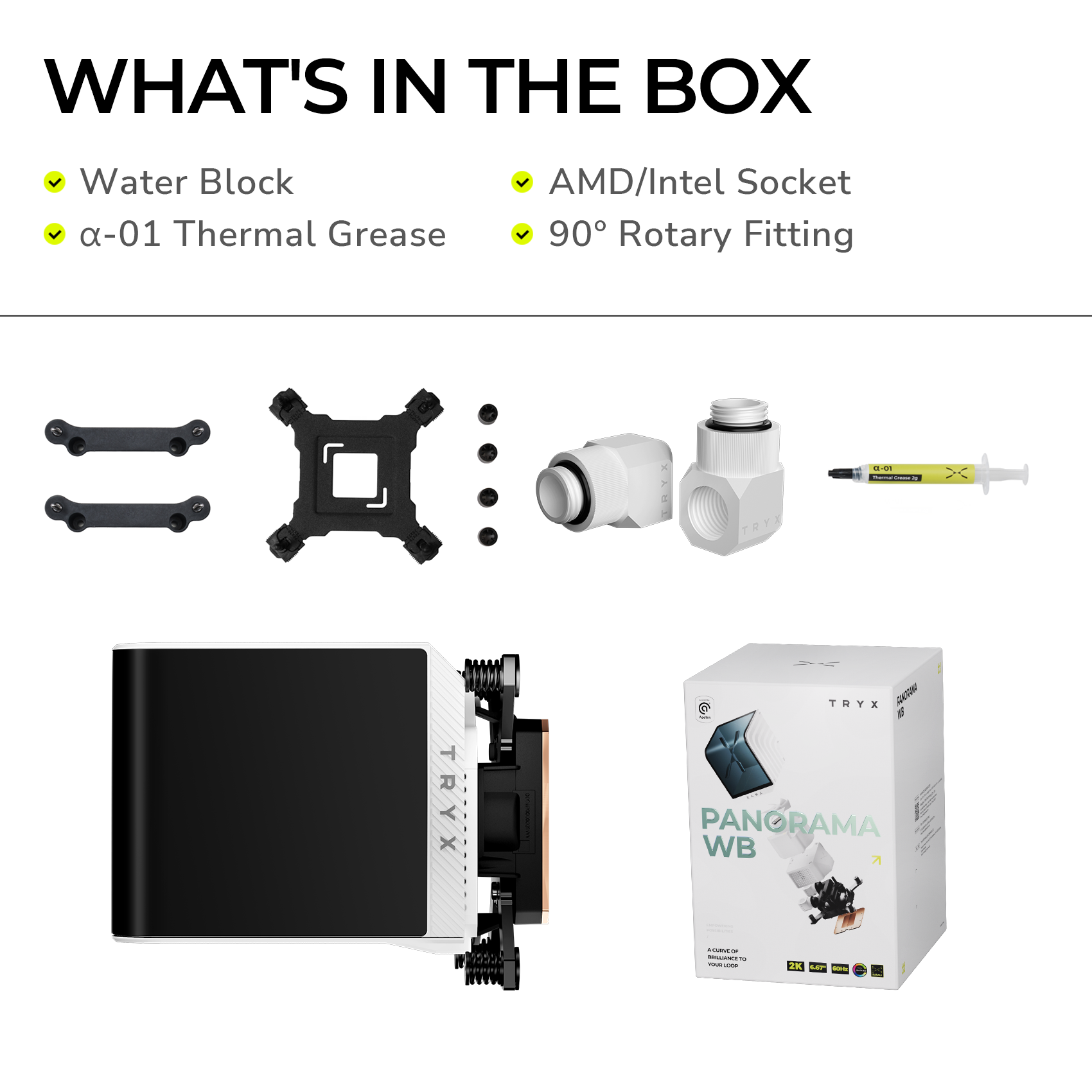 TRYX PANORAMA WB CPU Water Block White