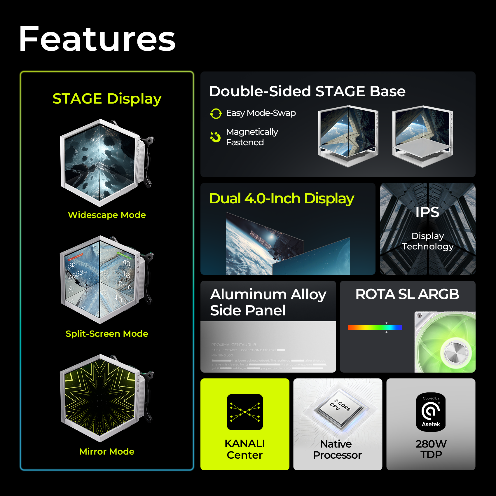 TRYX STAGE 360 4.0'' Dual-Screen AIO Cooler White