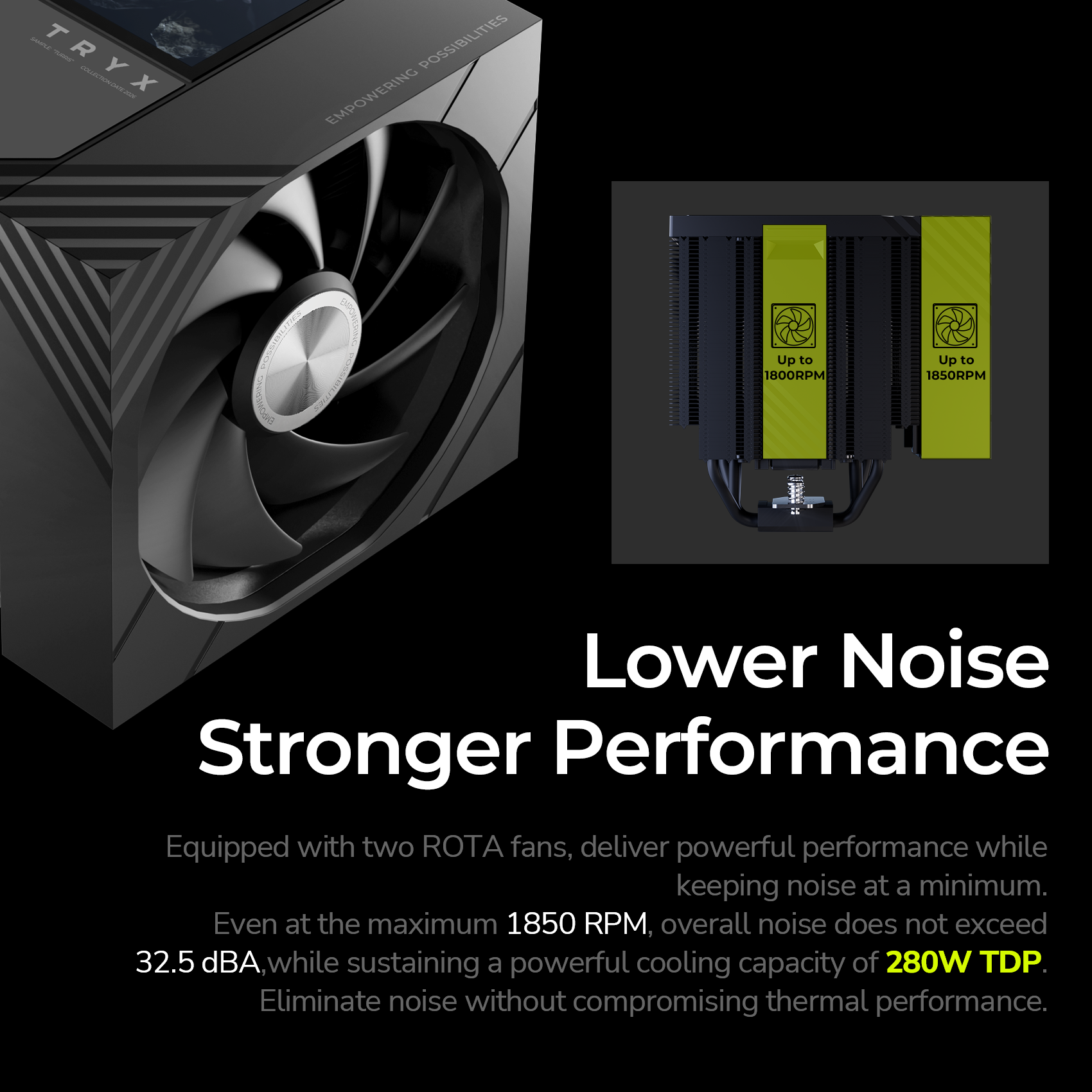 TRYX TURRIS 620 CPU Air Cooler 5.0" IPS Customizable Screen