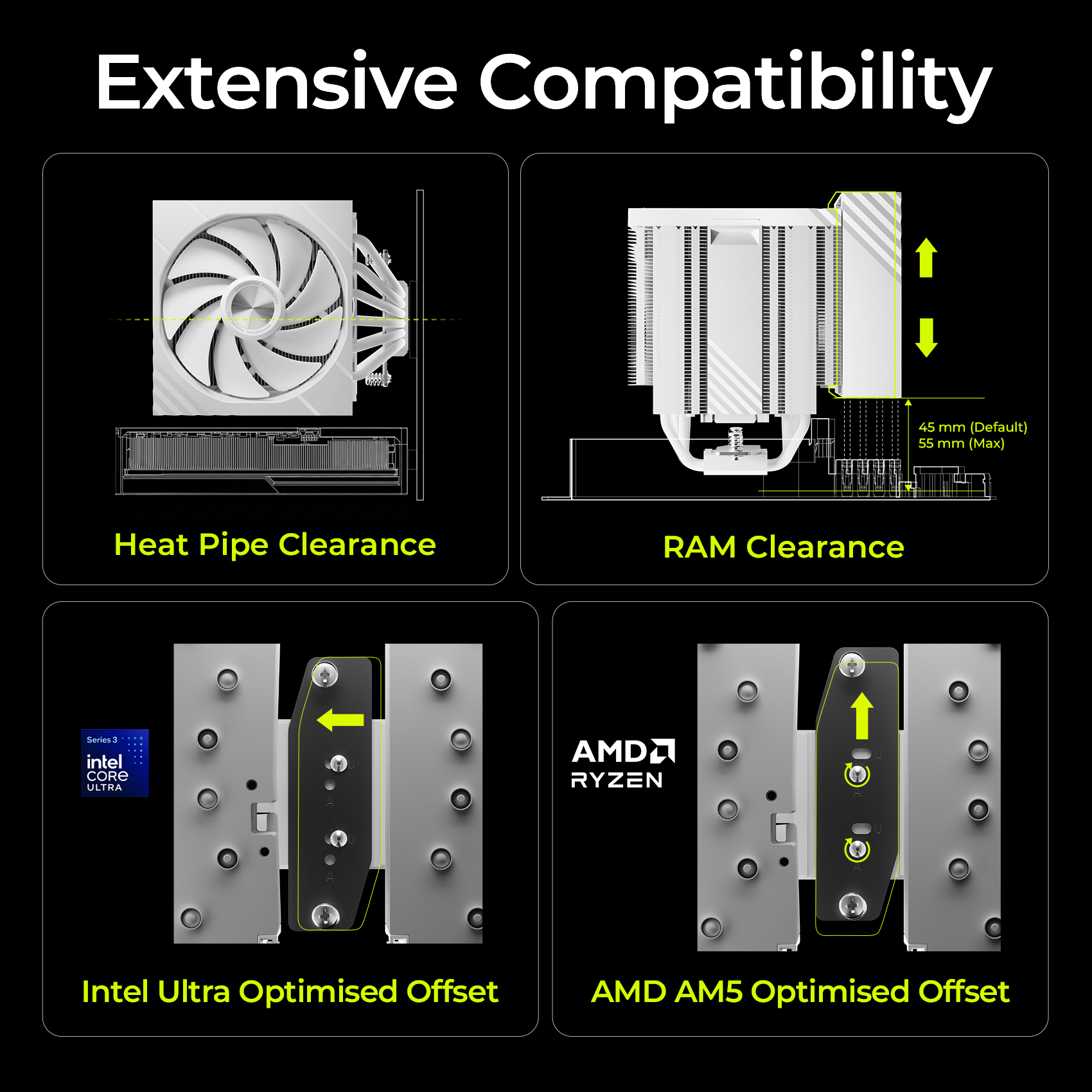 TRYX TURRIS 620 CPU Air Cooler 5.0" IPS Customizable Screen